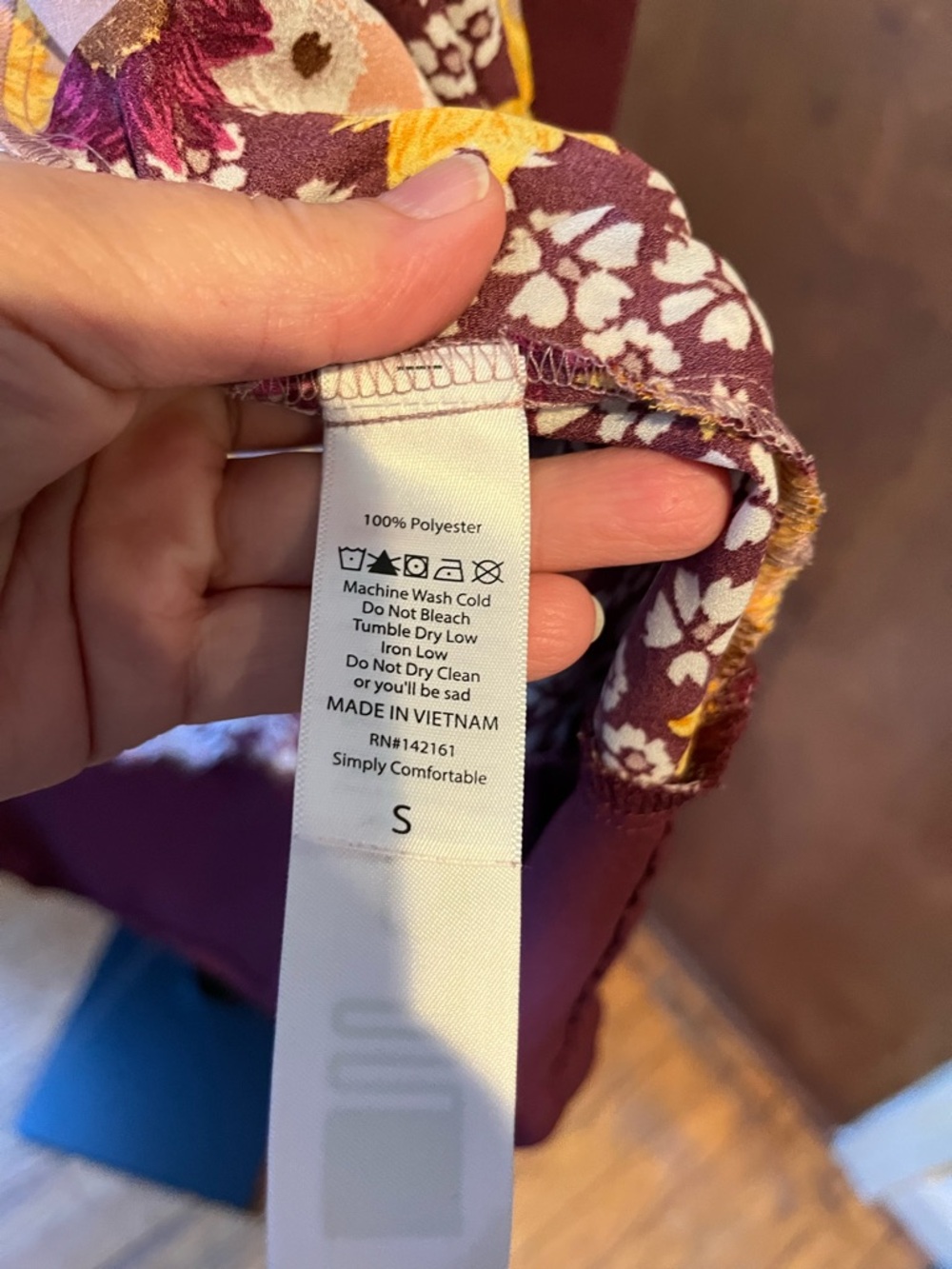 LuLaRoe Maroon & Peach Floral Duster - Picture 4 of 5